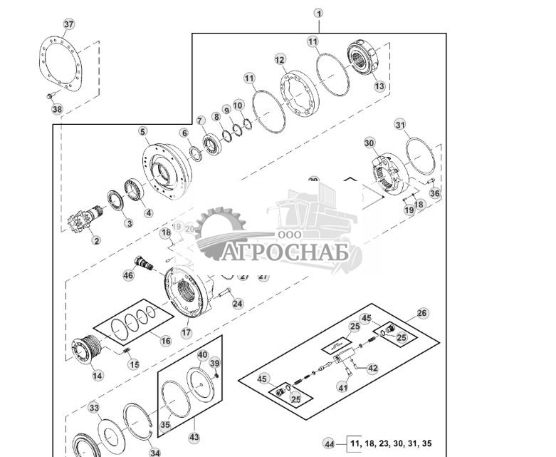 Компоненты мотора гидростатического привода, органы ручного управления, две скорости - ST932235 202.jpg